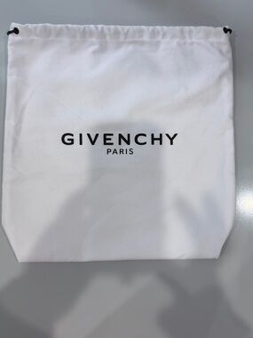 Givenchy White and Black Logo Dust Pouch
